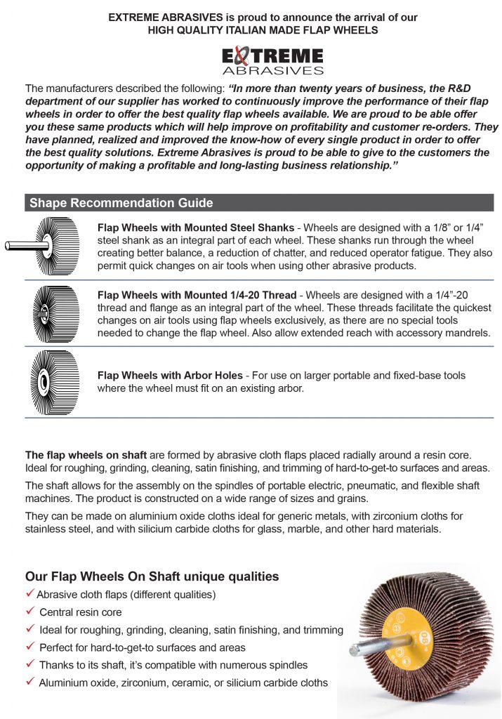 Flap Wheels Application Guide Extreme Abrasives Extreme Abrasives